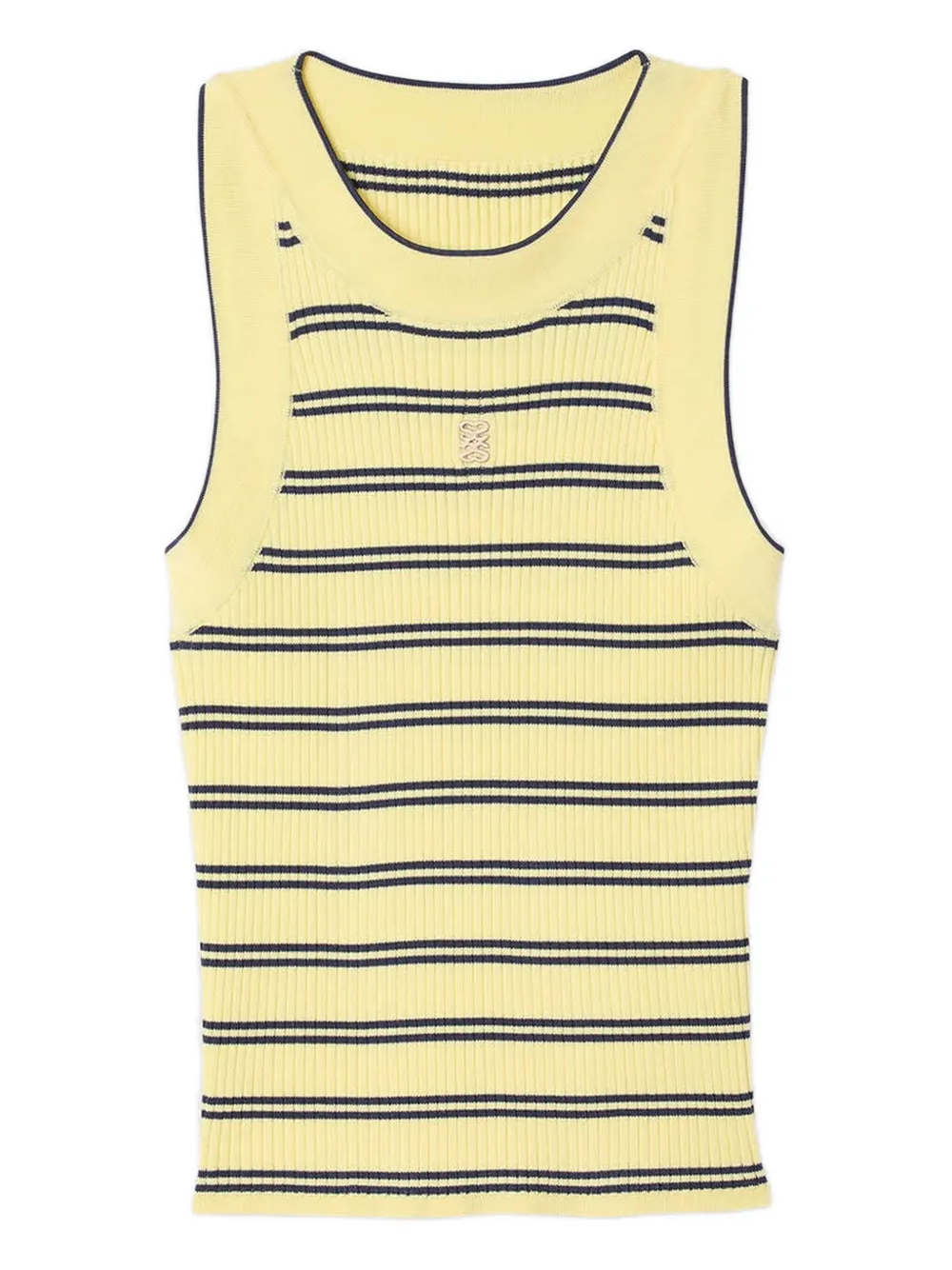 SANDRO Geribbelde gestreepte top LIGHT YELLOW