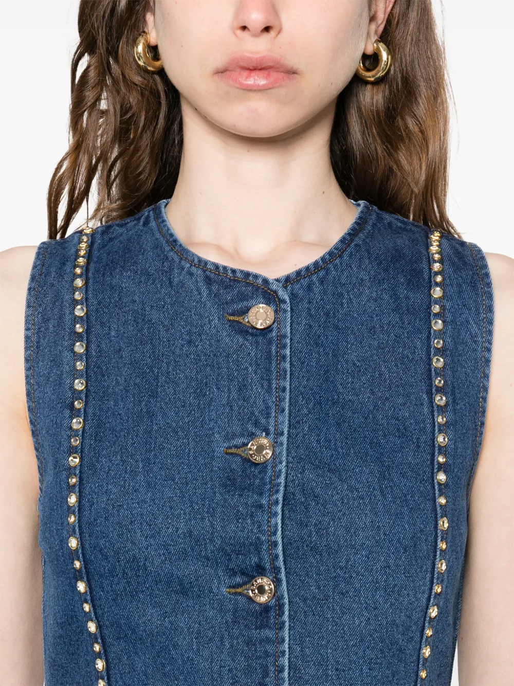 SANDRO Gilet verfraaid met stras Blauw