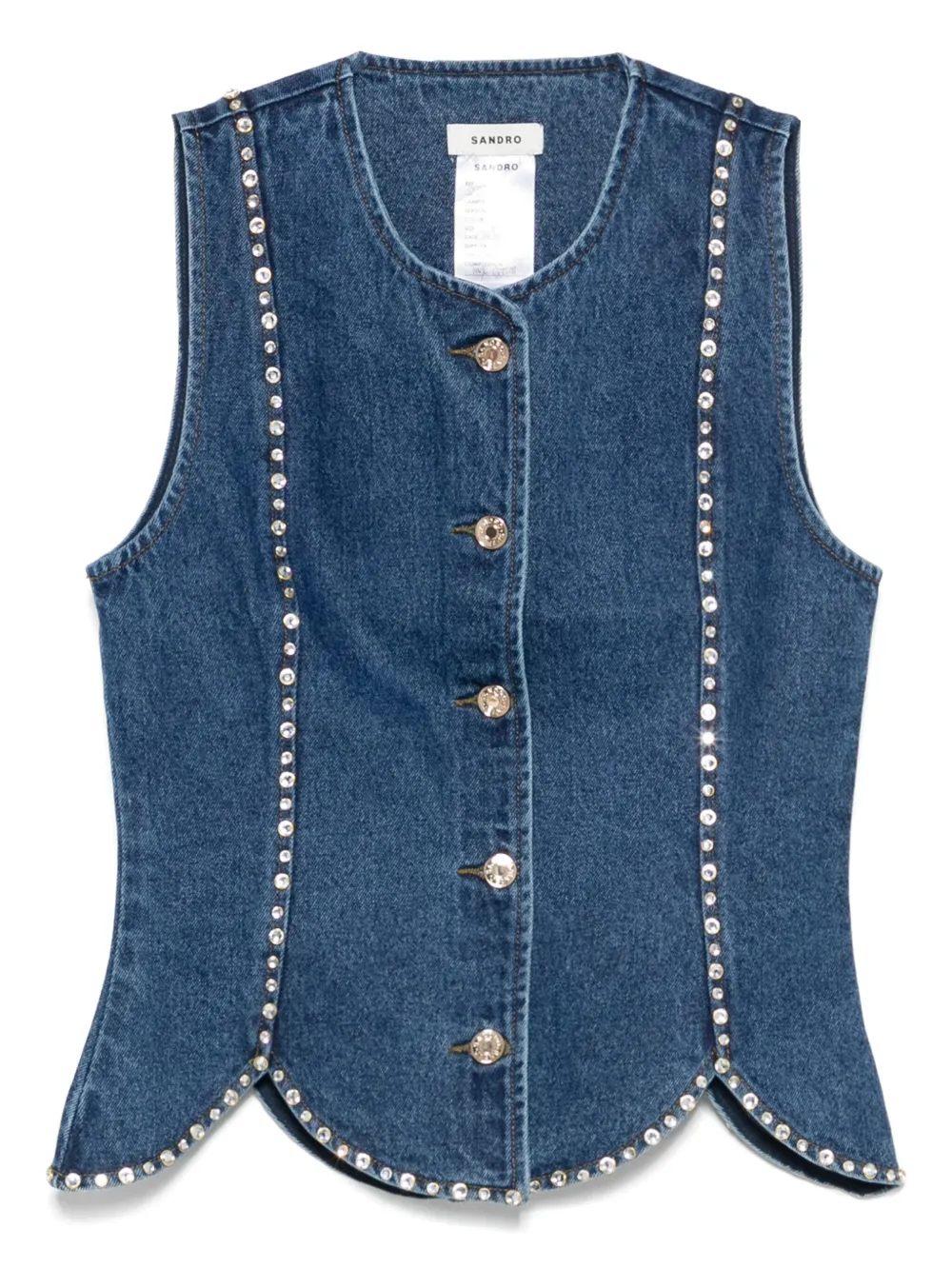 SANDRO Gilet verfraaid met stras Blauw