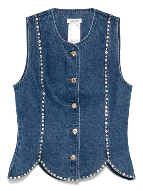 SANDRO rhinestone-embellished gilet
