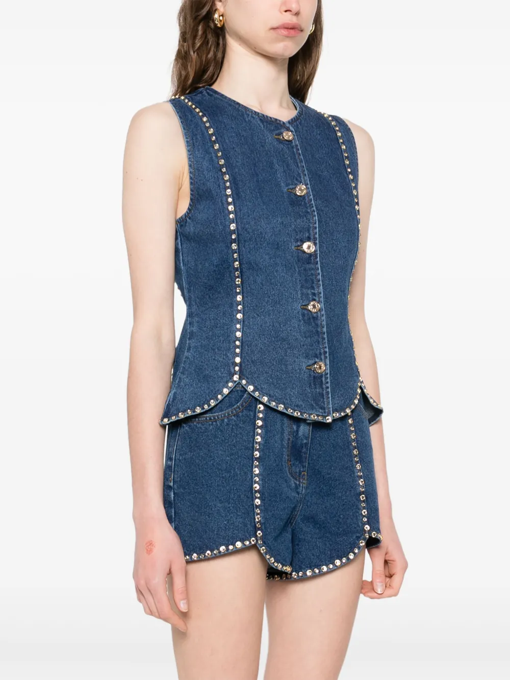 SANDRO Gilet verfraaid met stras Blauw
