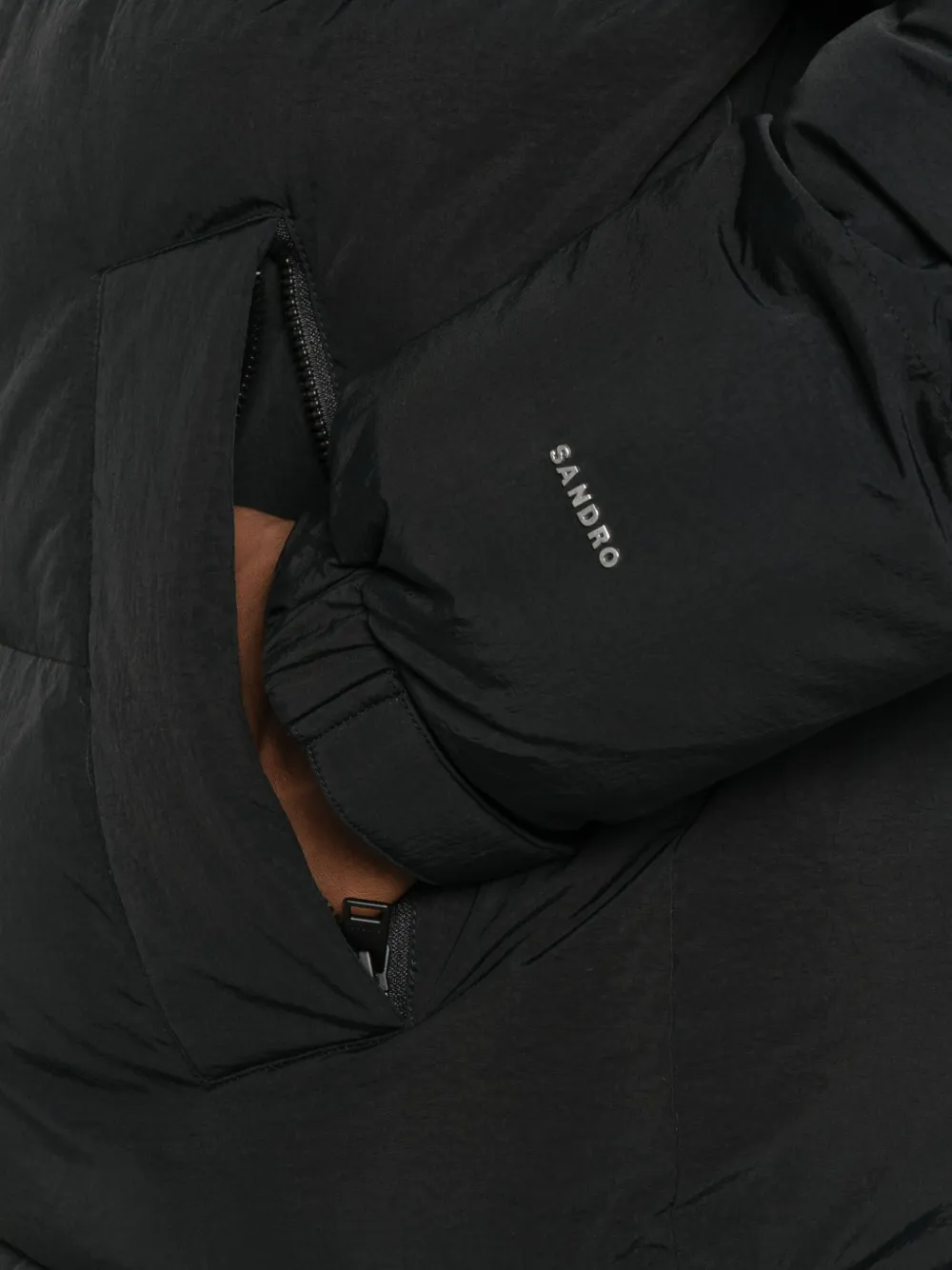 SANDRO Donsjack met hoge hals Zwart