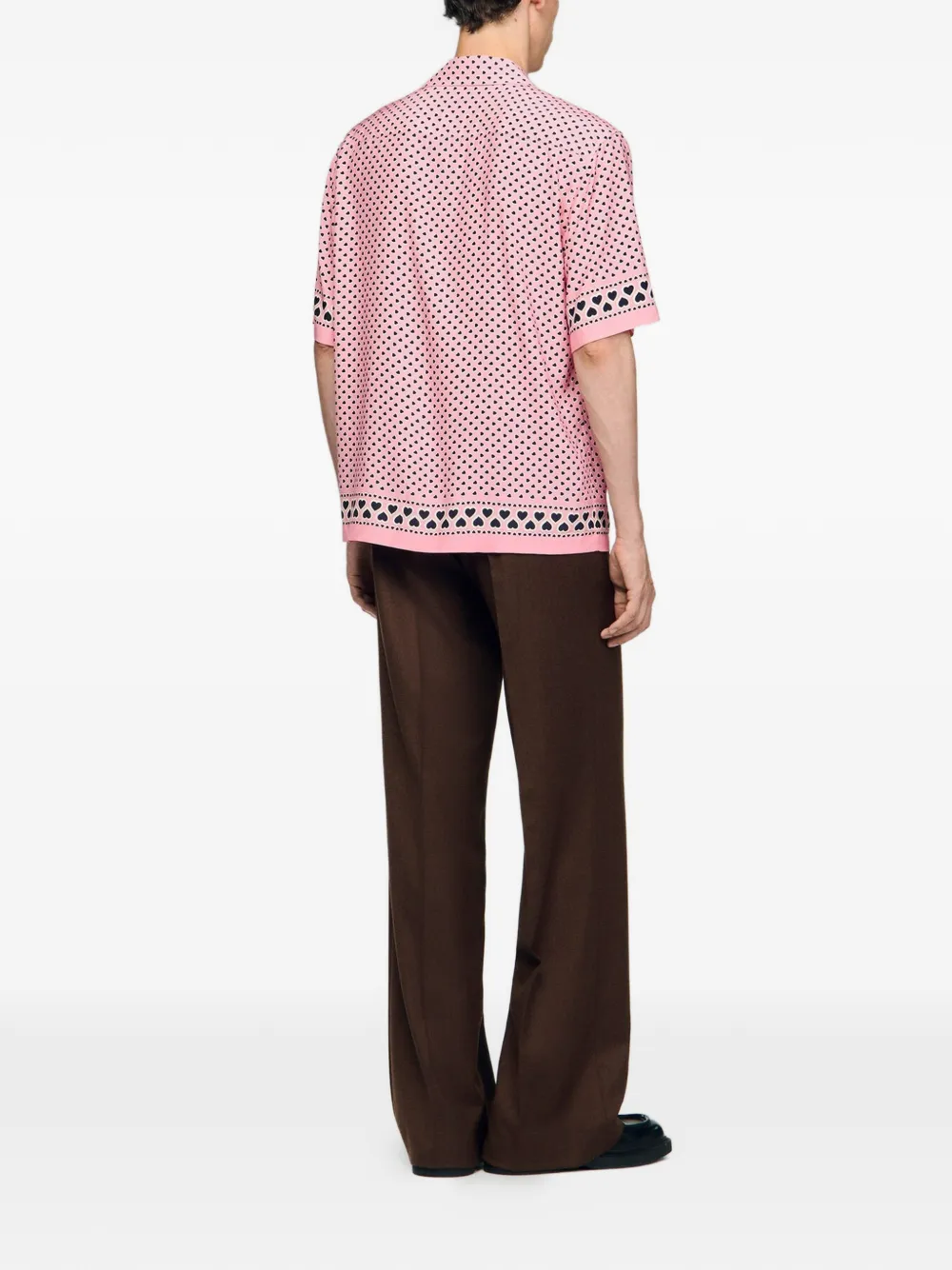 SANDRO T-shirt met hartprint Roze
