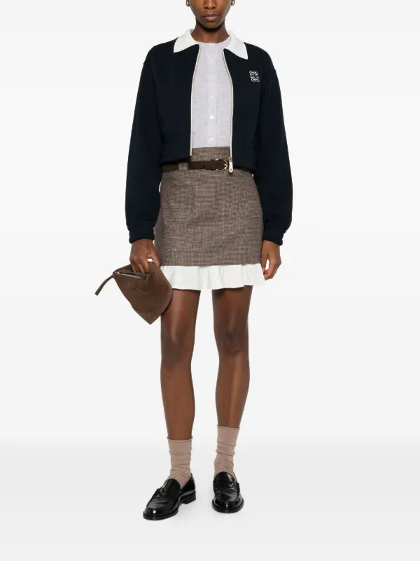 SANDRO チェック ミニスカート | ブラウン | FARFETCH JP