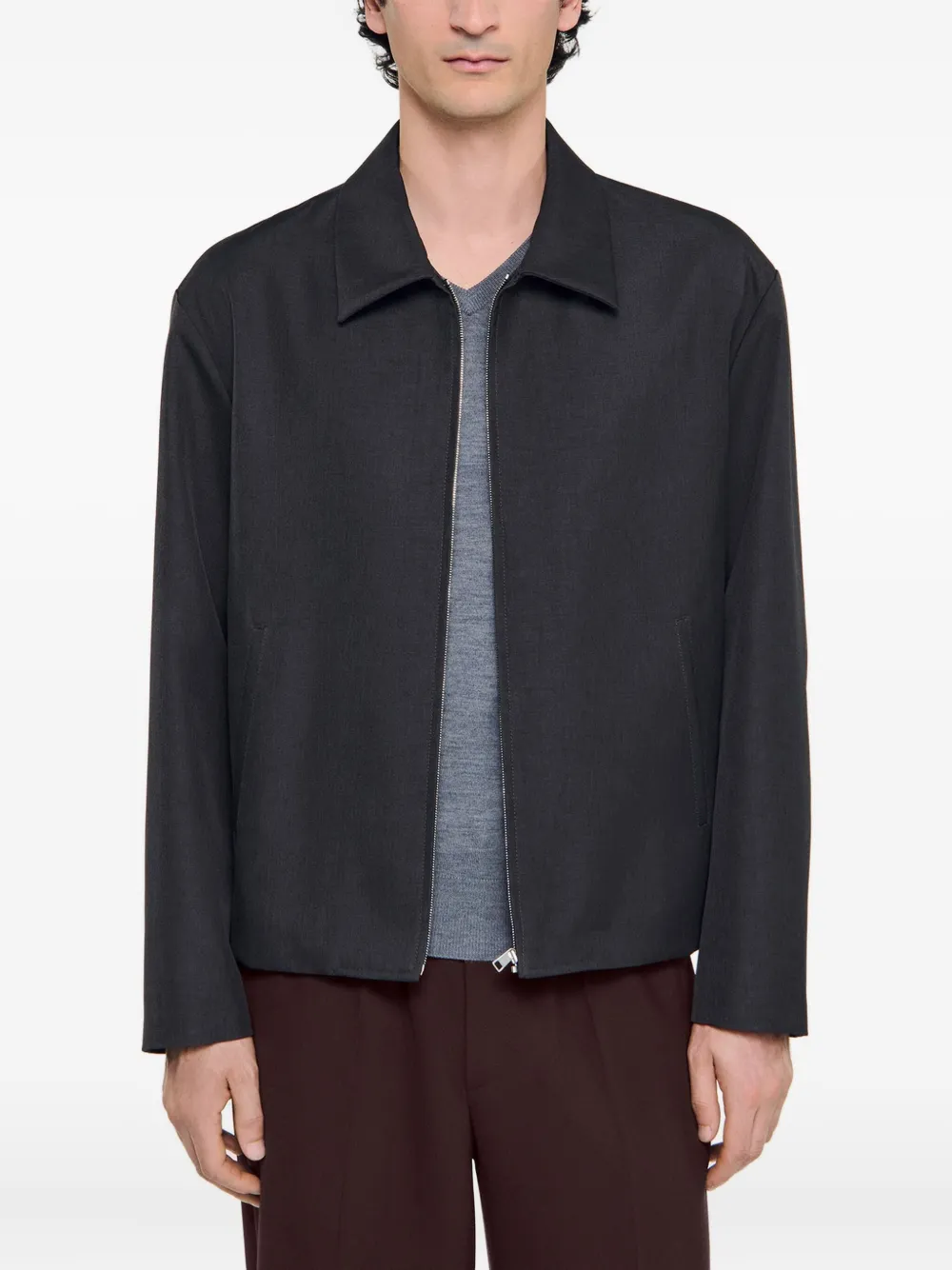 SANDRO Jack met rits Grijs