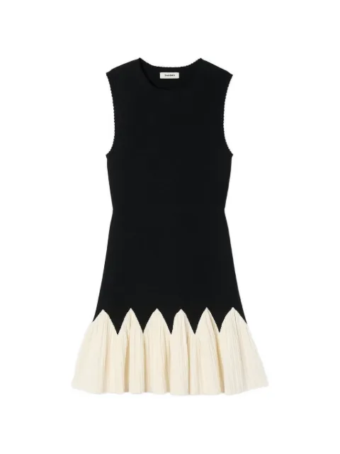 SANDRO contrasting ruffled hem mini dress