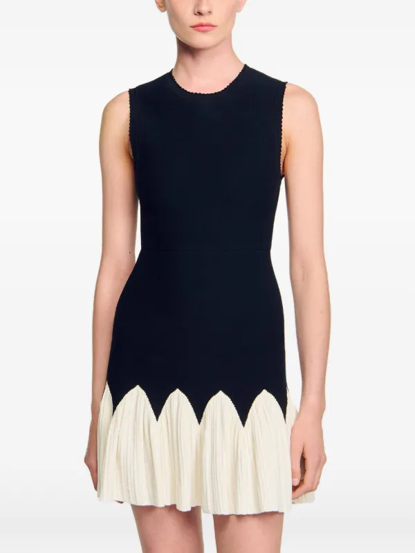 sandro navy knit dress two-tone Mini | Black 38x34