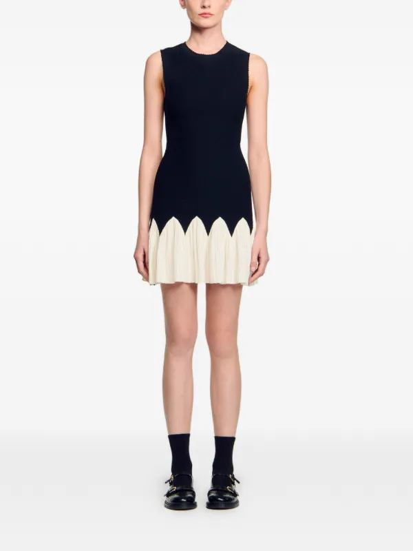 two tone short dresses Daily Dresses Woman's Mini Sleeveless Jewel Neck Sash Two-Tone Khaki Short Dress