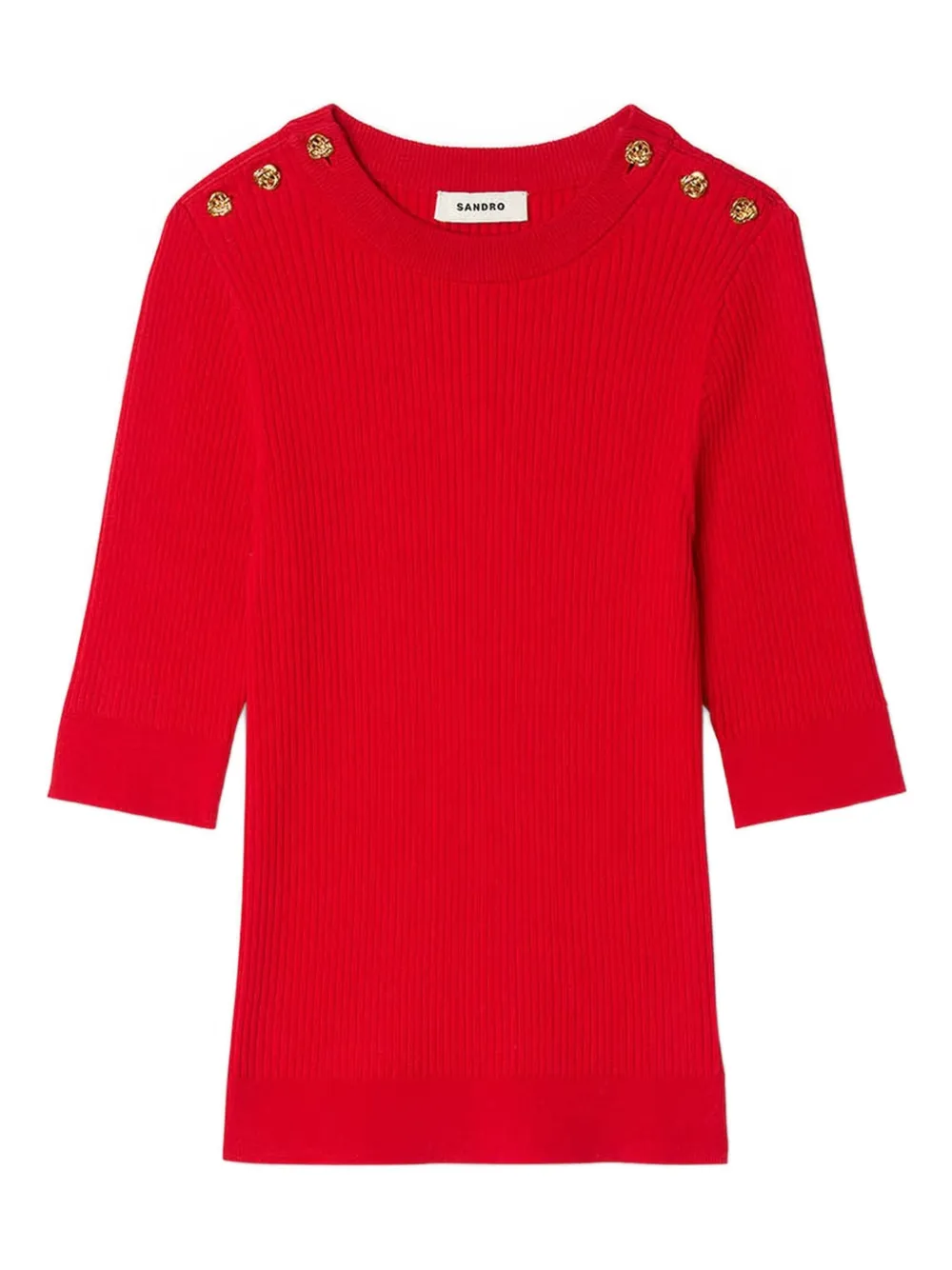 button-embellished ribbed T-shirt