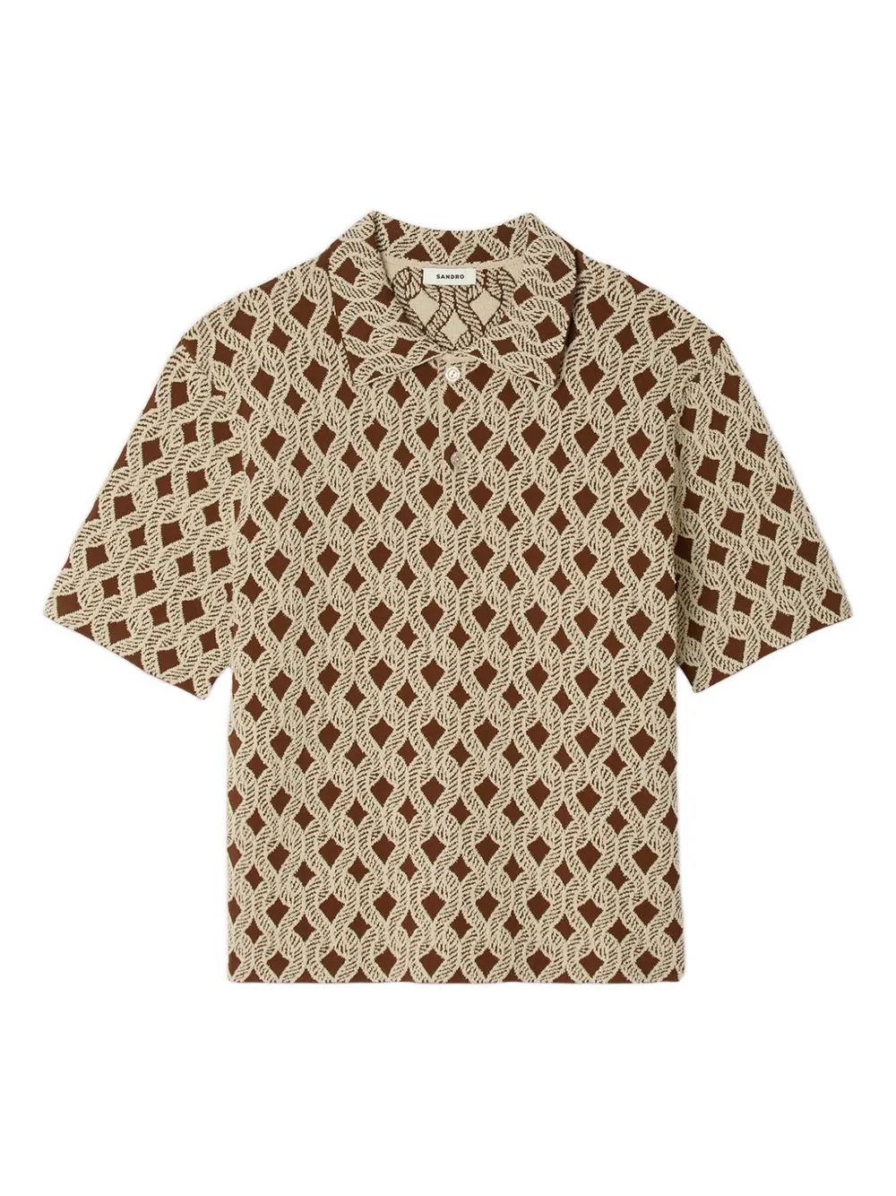 geometric-pattern polo shirt