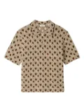SANDRO geometric-pattern polo shirt - Brown