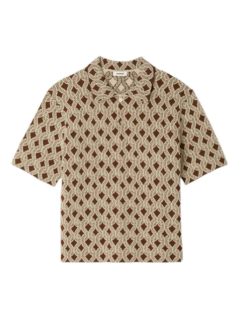 SANDRO geometric-pattern polo shirt