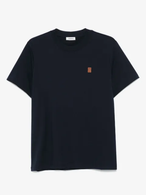 SANDRO leather logo T-shirt