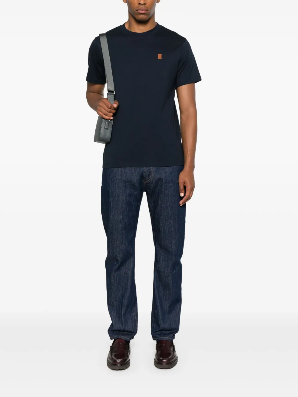 SANDRO T-shirt van biologisch katoen - Blauw