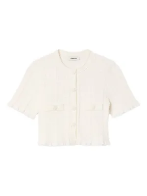 Sandro 白ニットカーディガン 新品 sandro(サンドロ) カーディガン(レディース) - 海外通販のBUYMA