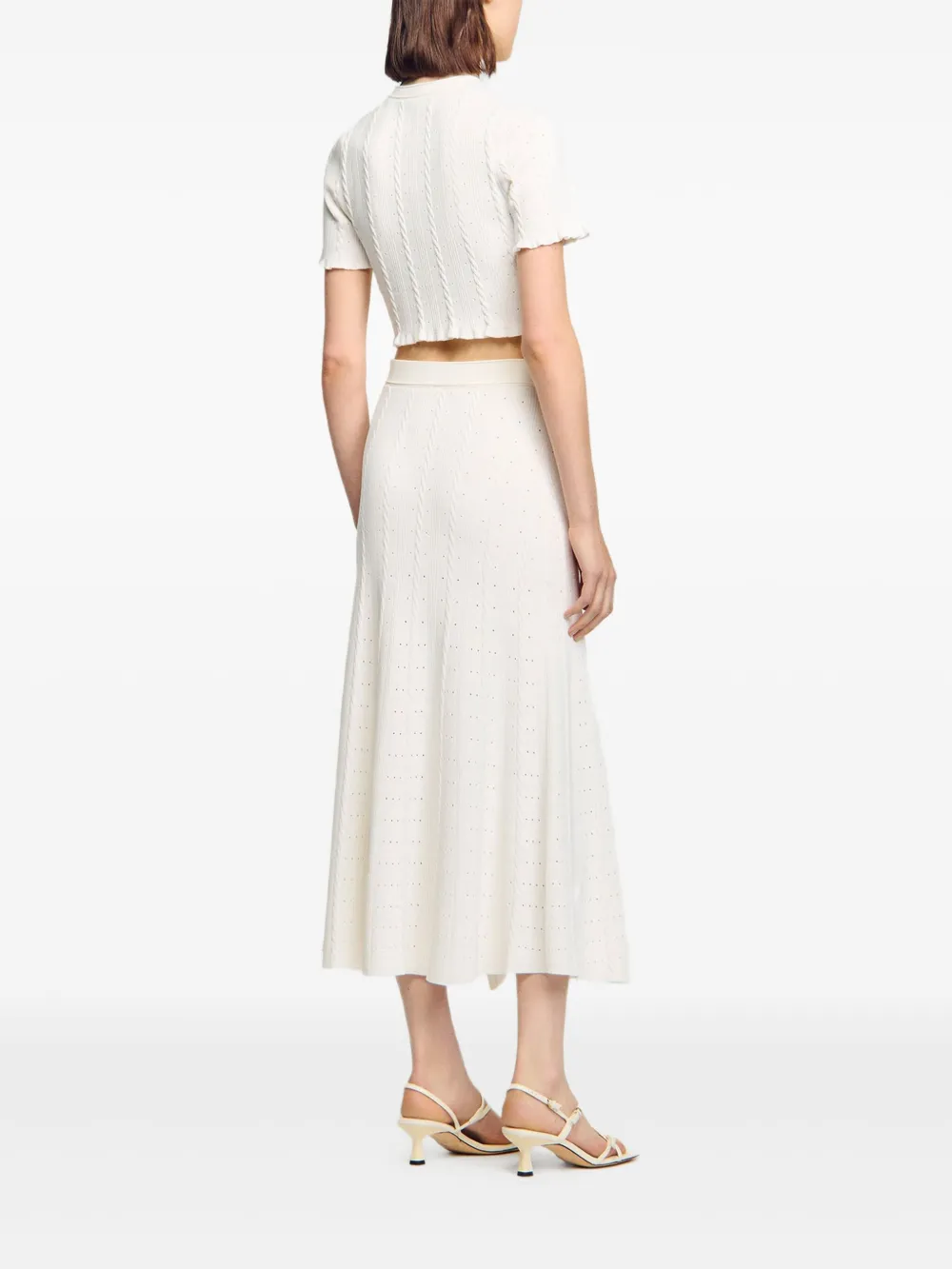 SANDRO Kabelgebreid vest Beige
