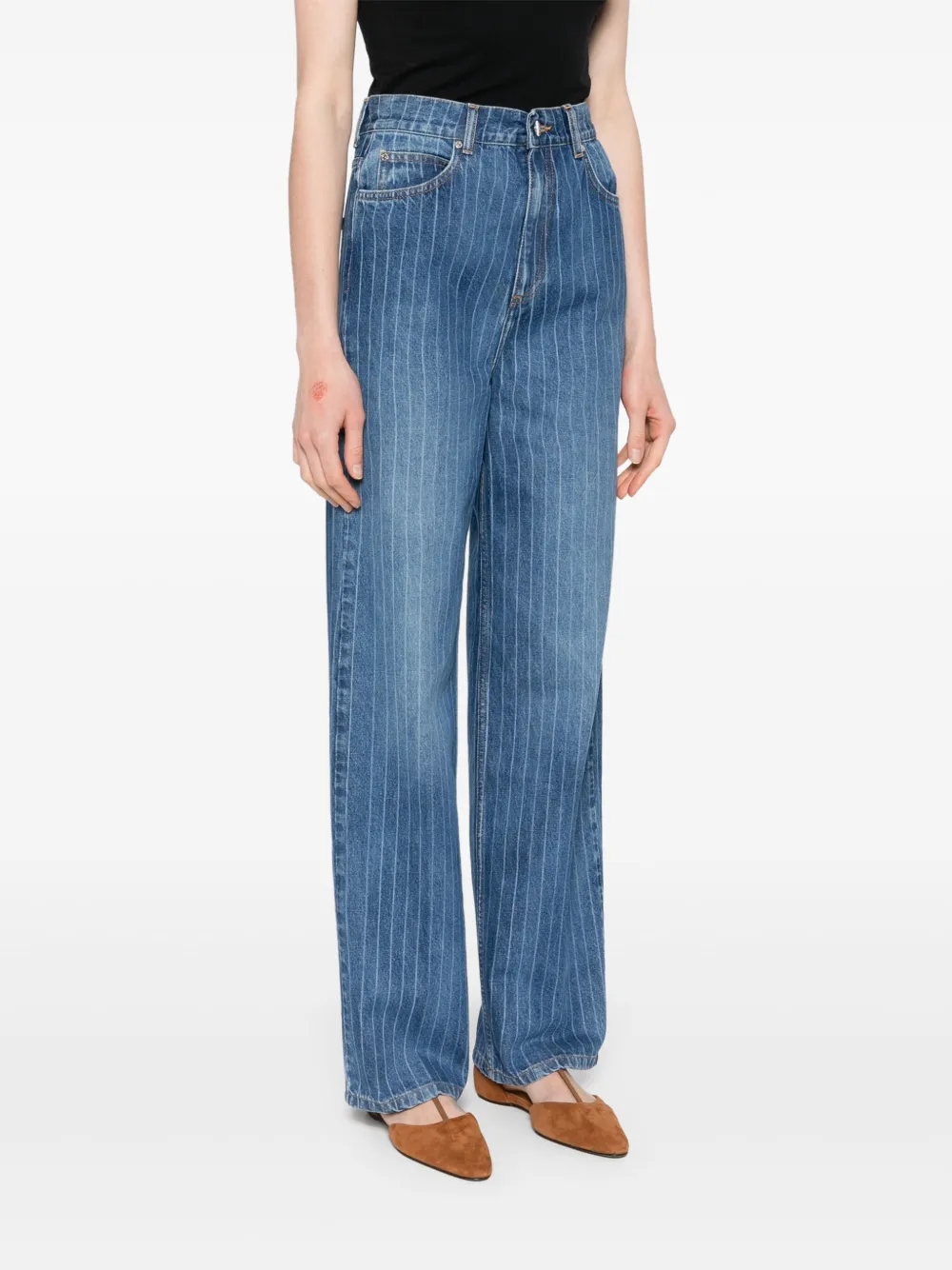 SANDRO Gestreepte jeans Blauw