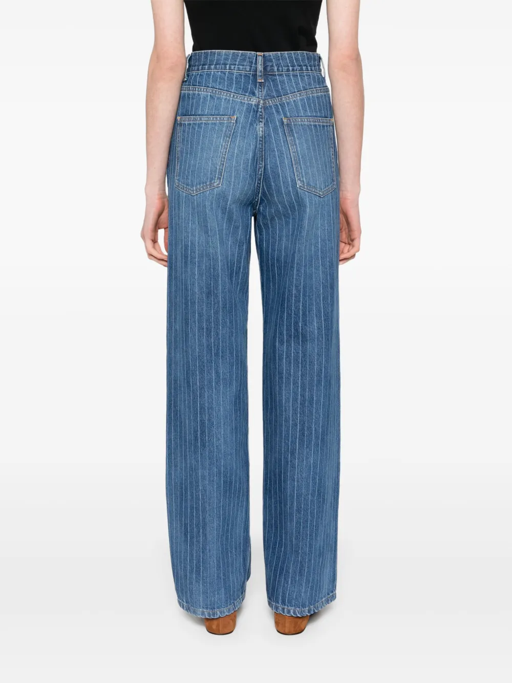 SANDRO Gestreepte jeans Blauw