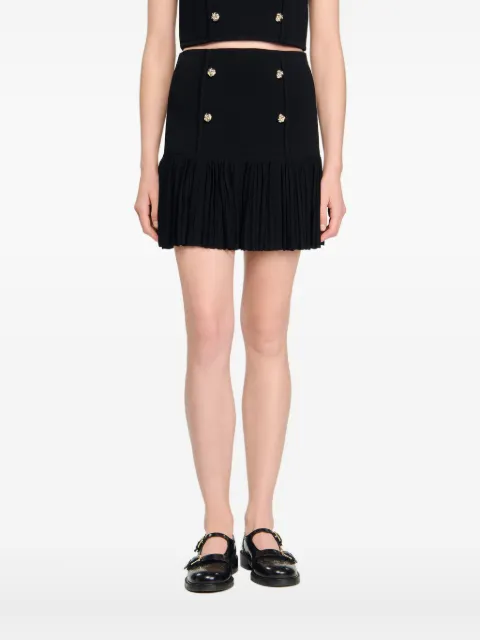 SANDRO pleated double-breasted skirt