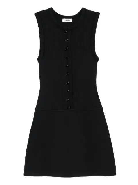 SANDRO round-neck button-front mini dress