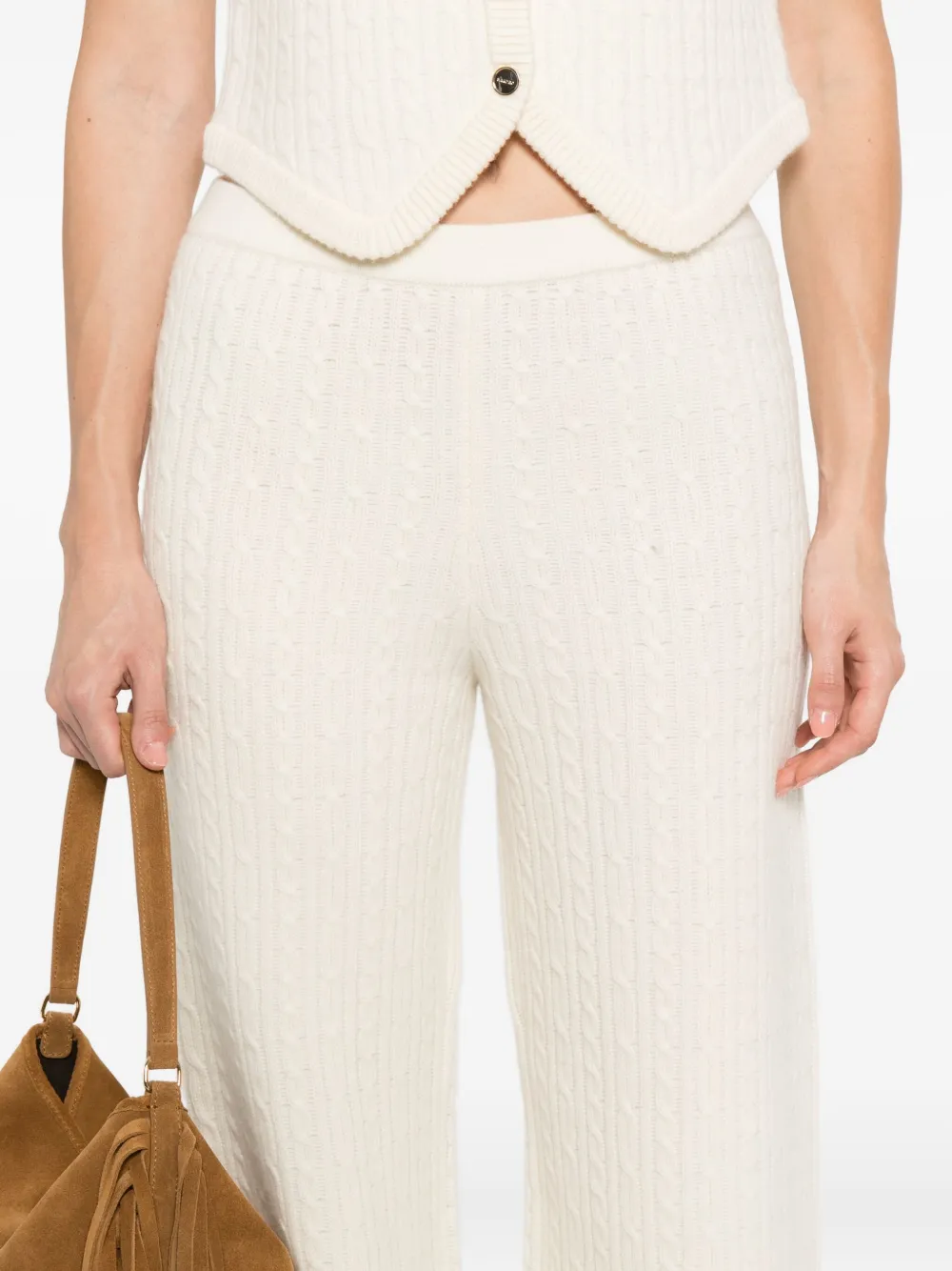 SANDRO Geribbelde broek Beige