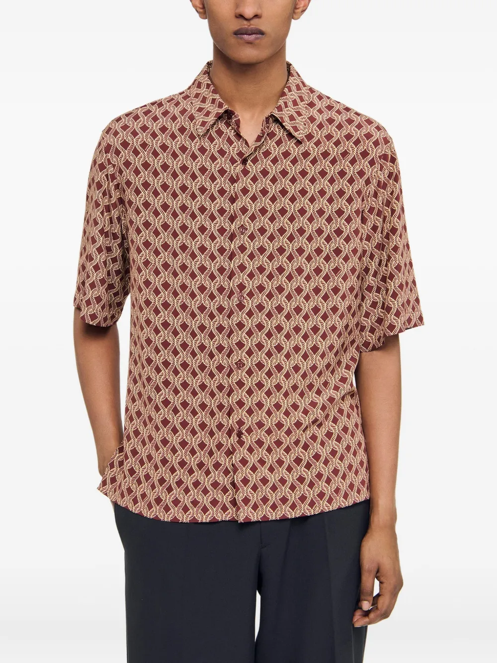 SANDRO Overhemd met grafische print Rood