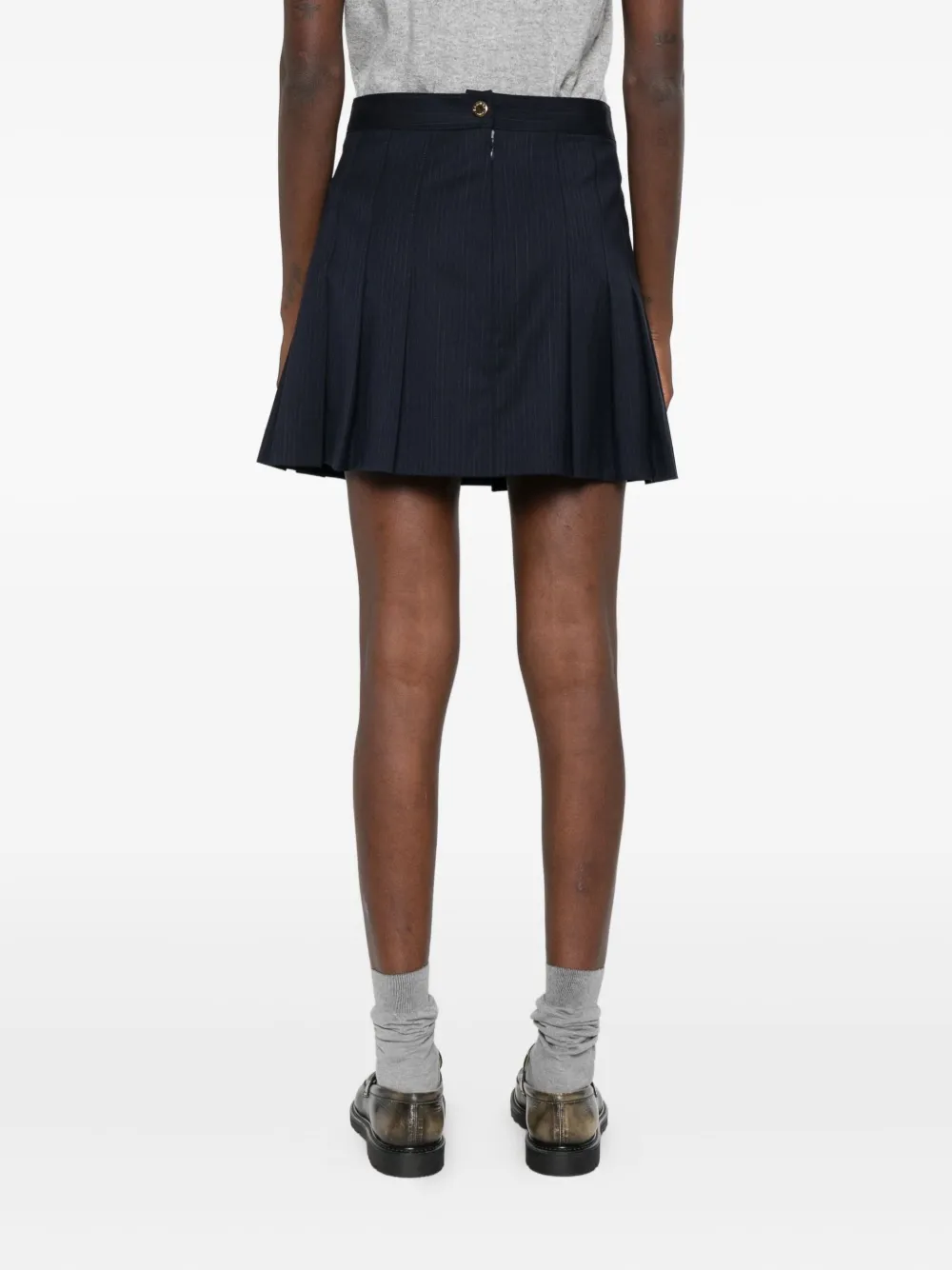 SANDRO Mini-rok met plooien en krijtstreep Blauw