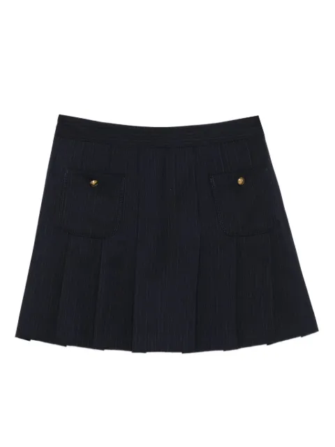 SANDRO pinstripe pleated mini skirt