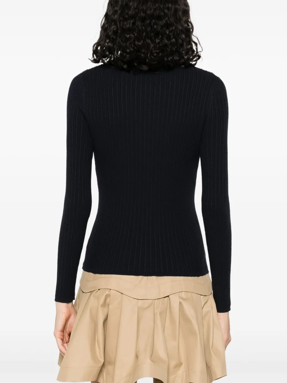 SANDRO Ribgebreide polotop Blauw
