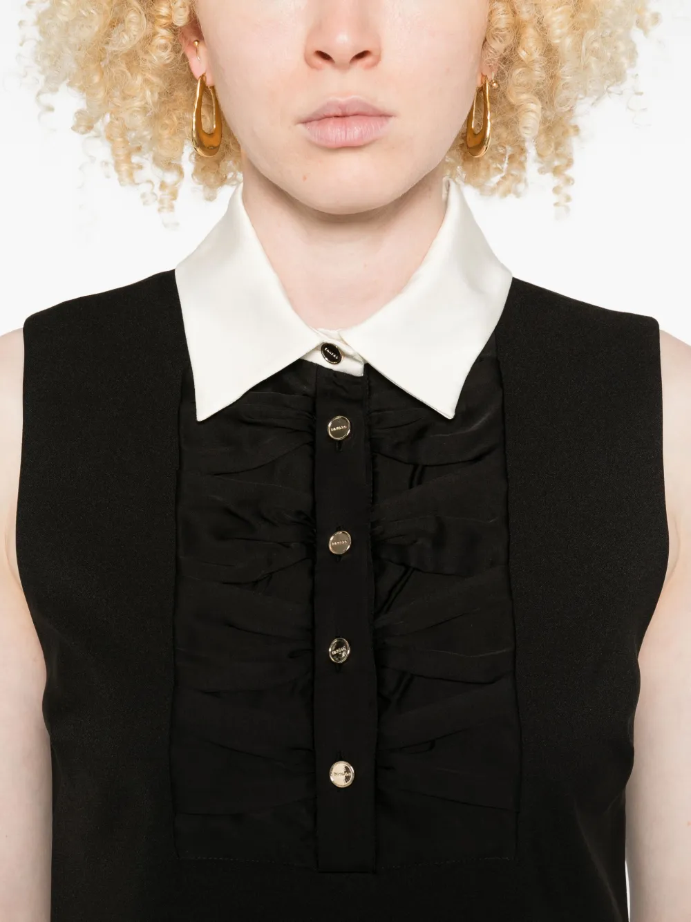 SANDRO Mouwloze mini-jurk Zwart