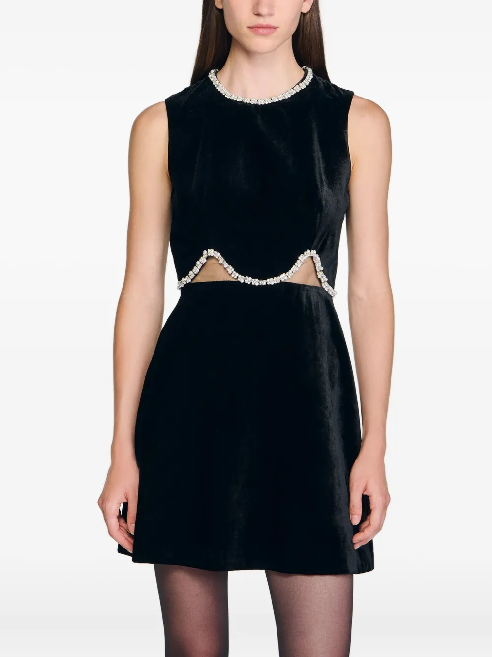 Maryline Embellished Cut-Out Mini Dress