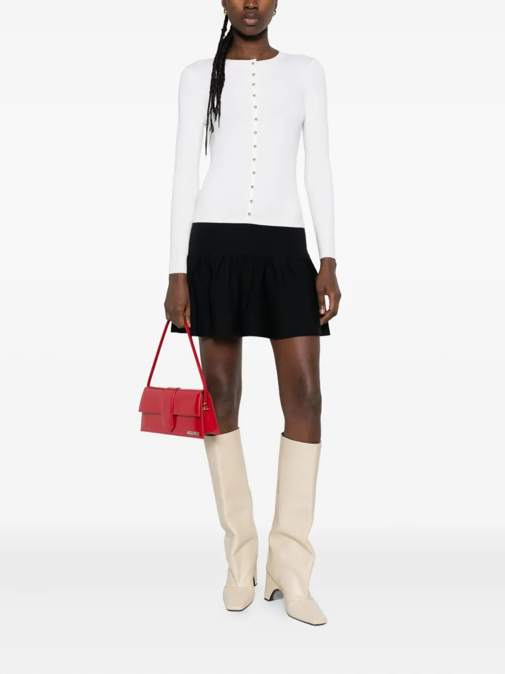 SANDRO Mini-jurk met ruches - Wit
