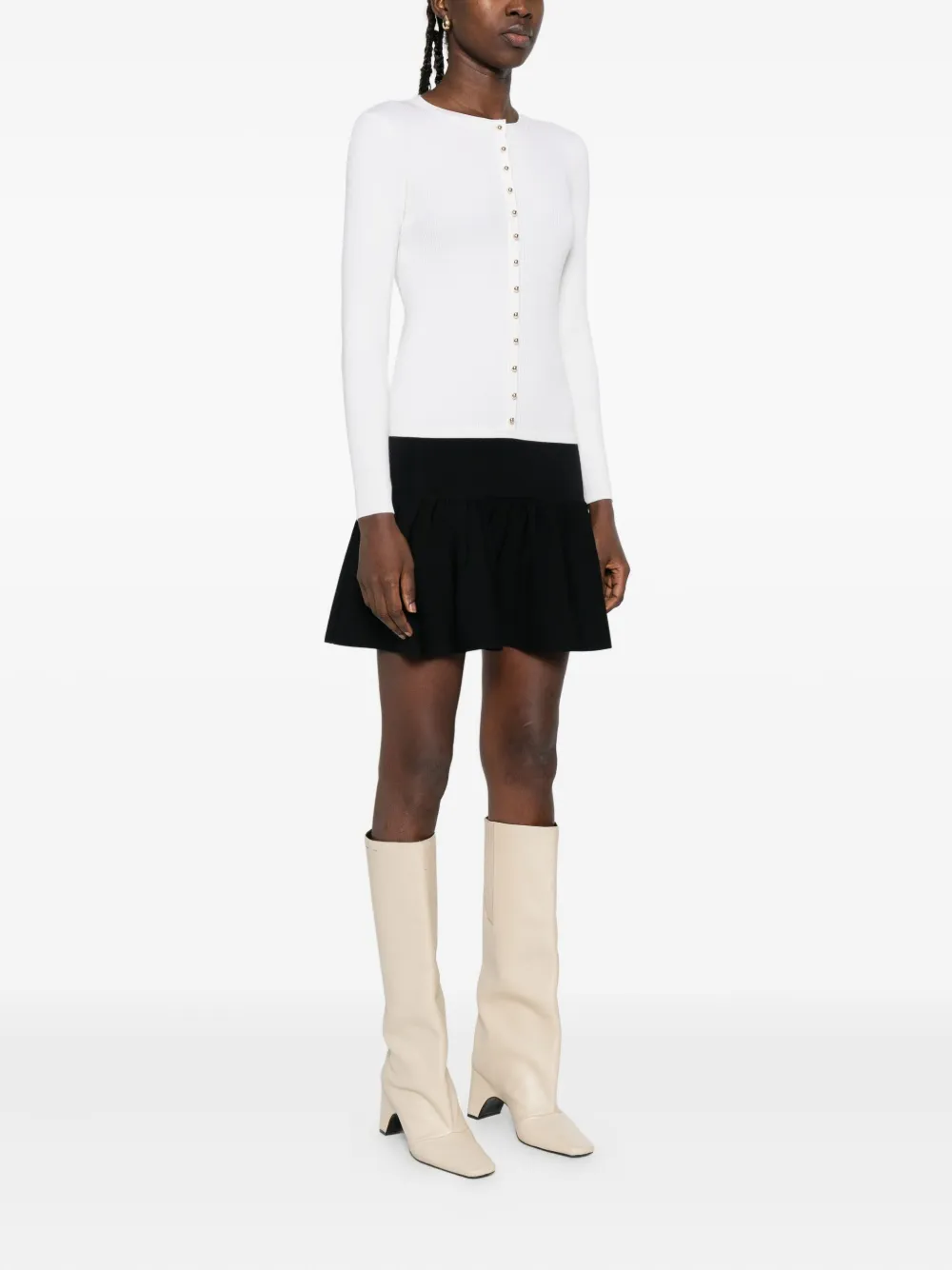 SANDRO Mini-jurk met ruches Wit