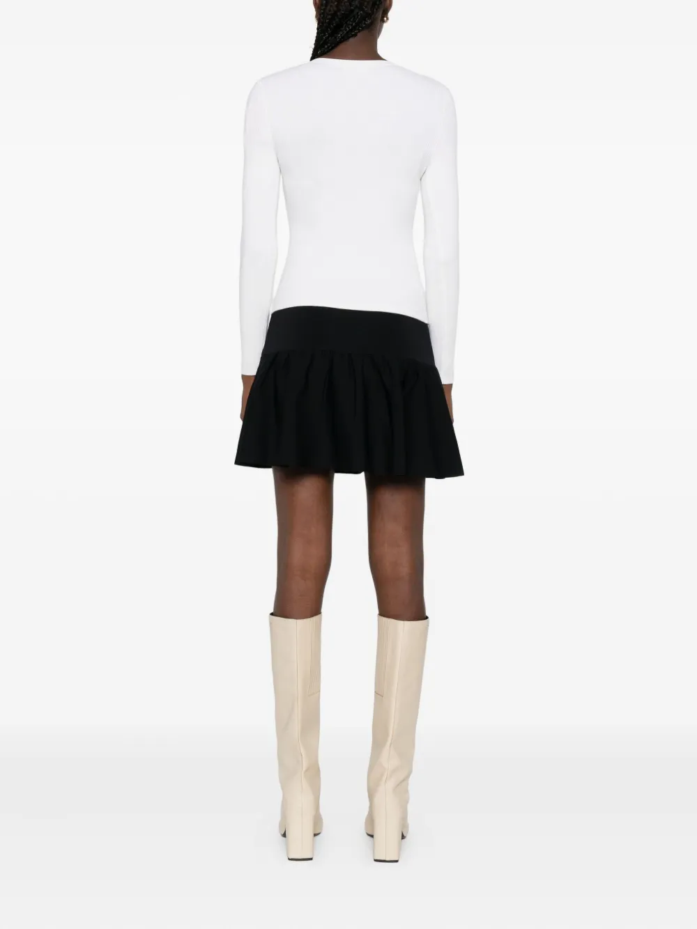 SANDRO Mini-jurk met ruches Wit