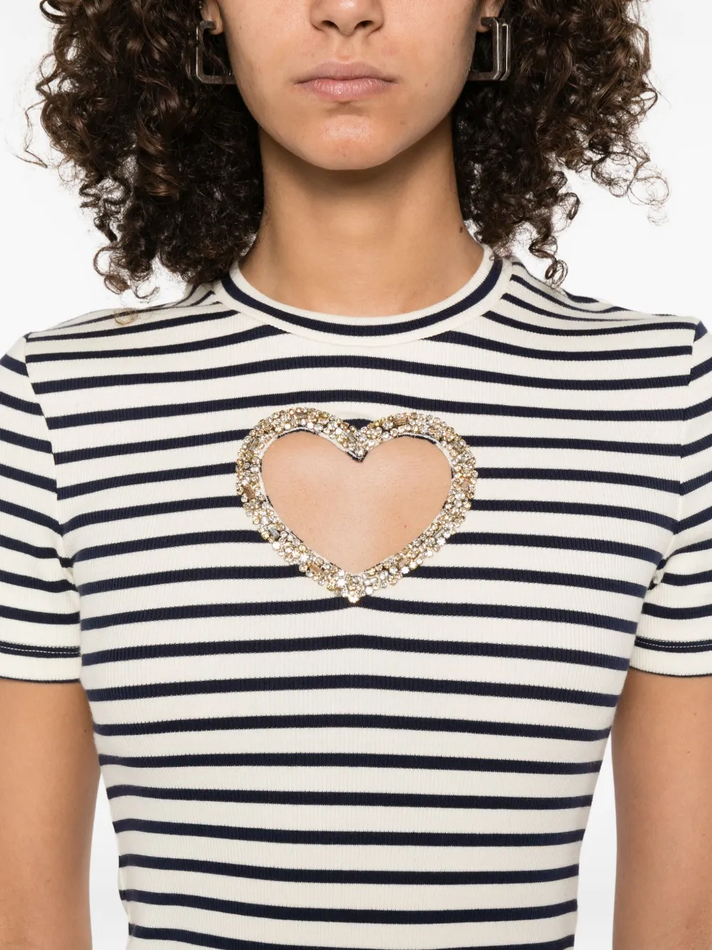 SANDRO Gestreept T-shirt Beige