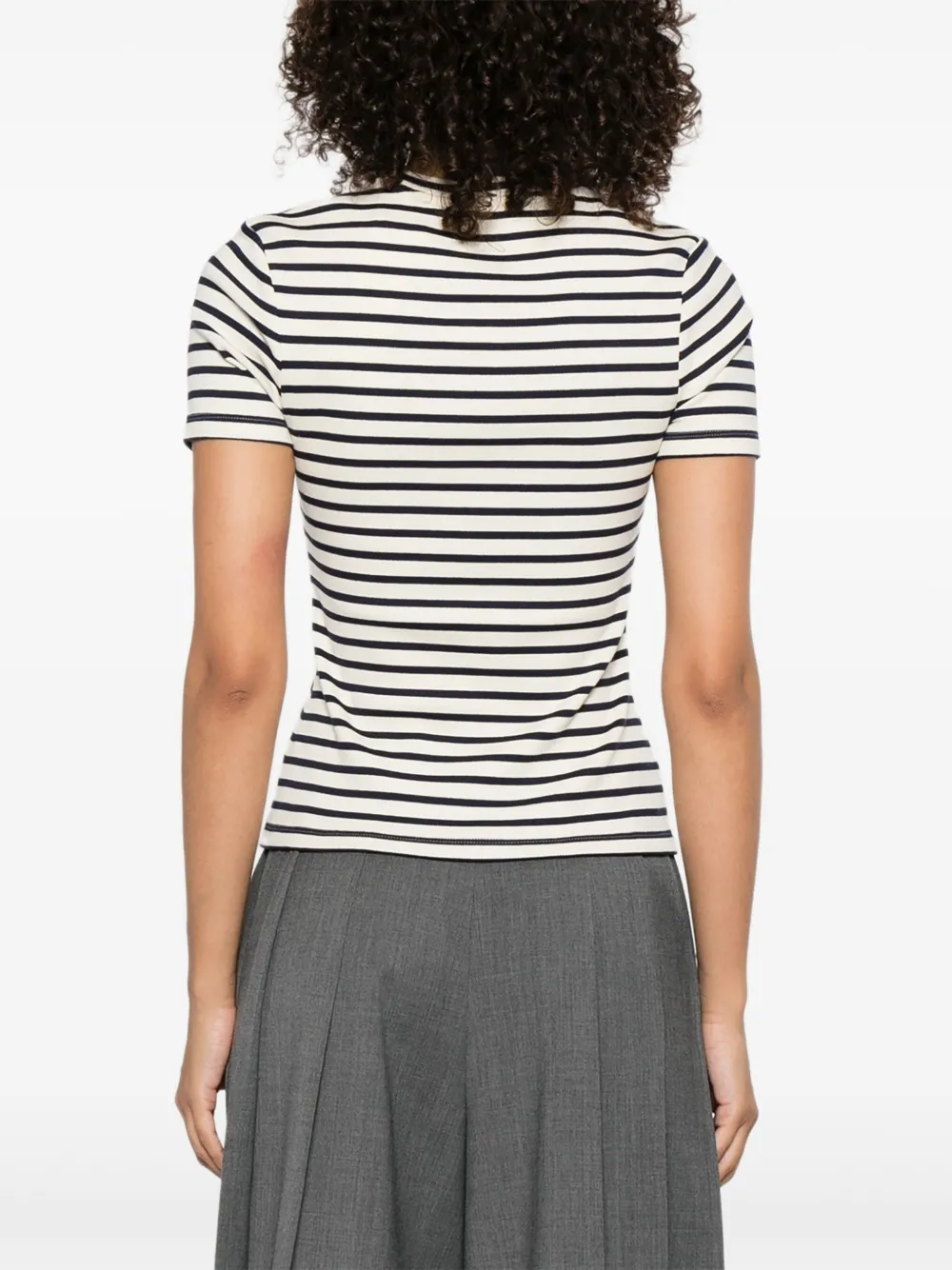 SANDRO Gestreept T-shirt Beige