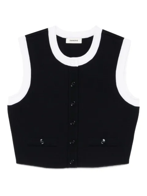 SANDRO button-detail sleeveless top