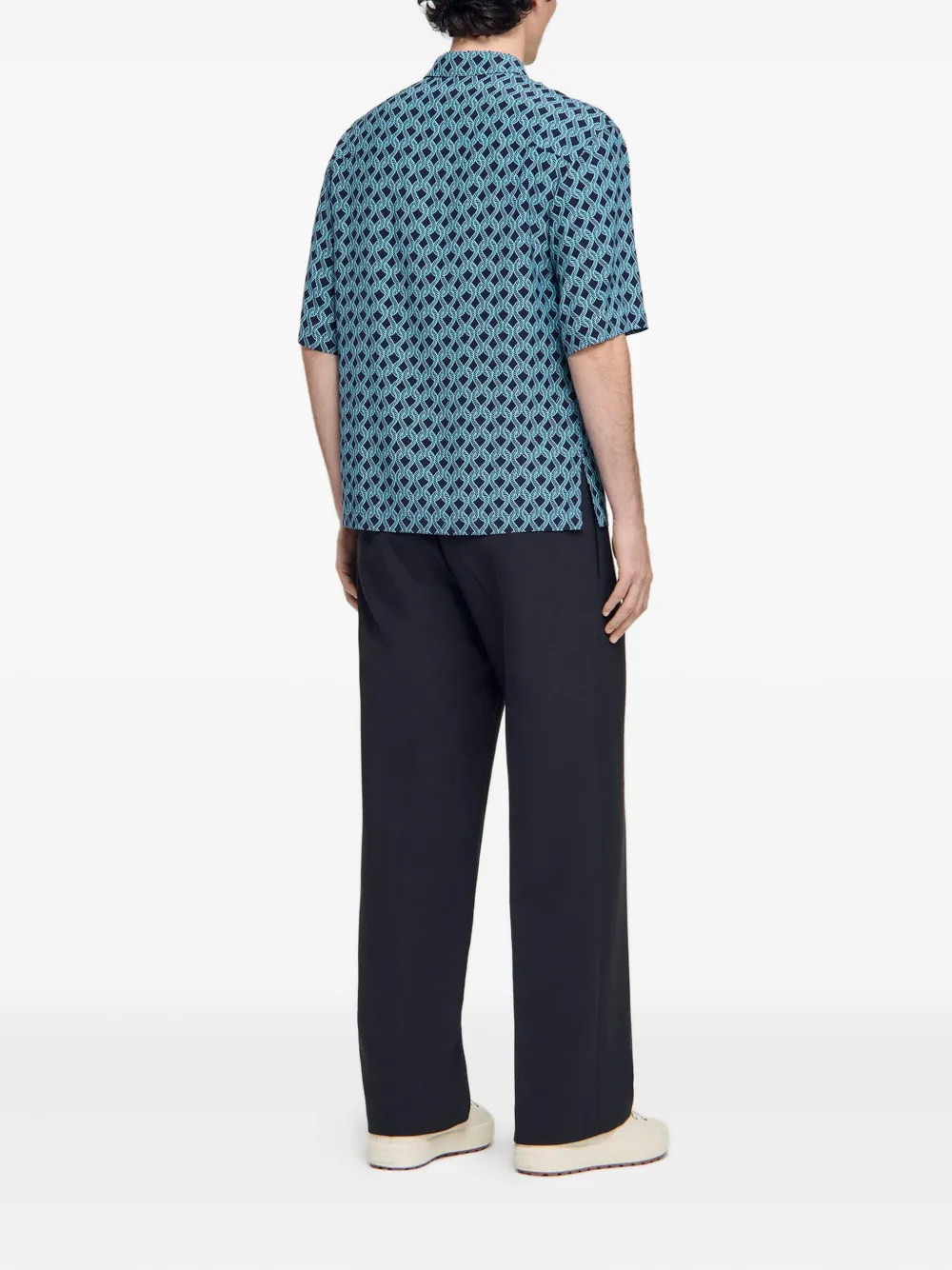 SANDRO Overhemd met grafische print Blauw