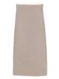 SANDRO knitted side-detail skirt - Neutrals