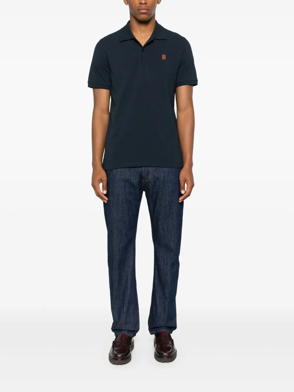 SANDRO Poloshirt met geborduurd logo - Blauw