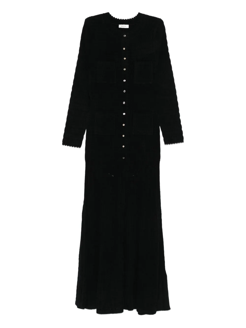 SANDRO button-detailed knitted maxi dress | Black | Image 1