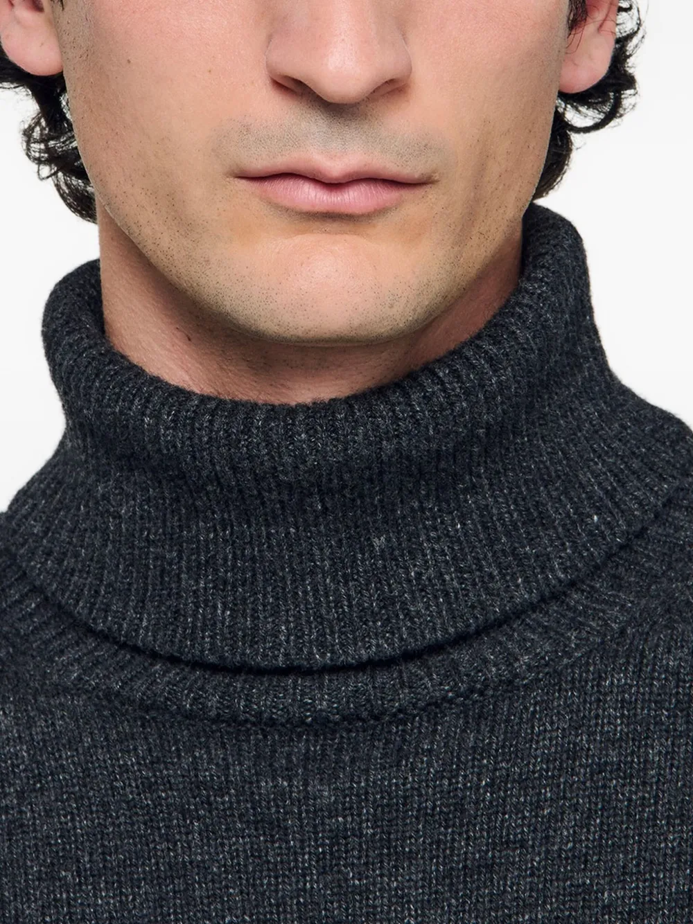 SANDRO Geribbelde coltrui Grijs