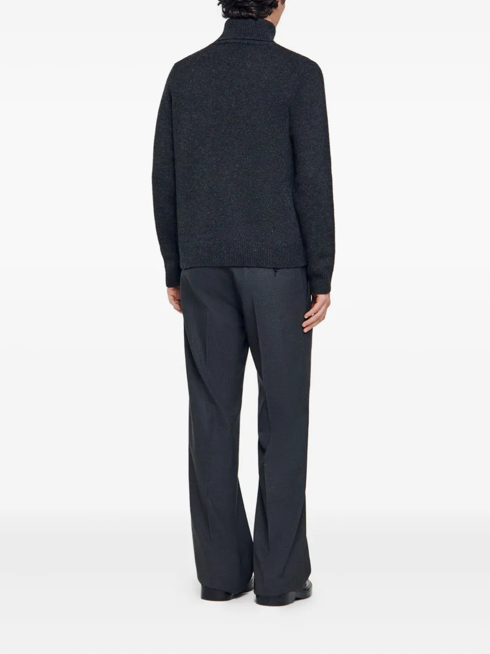 SANDRO Geribbelde coltrui Grijs