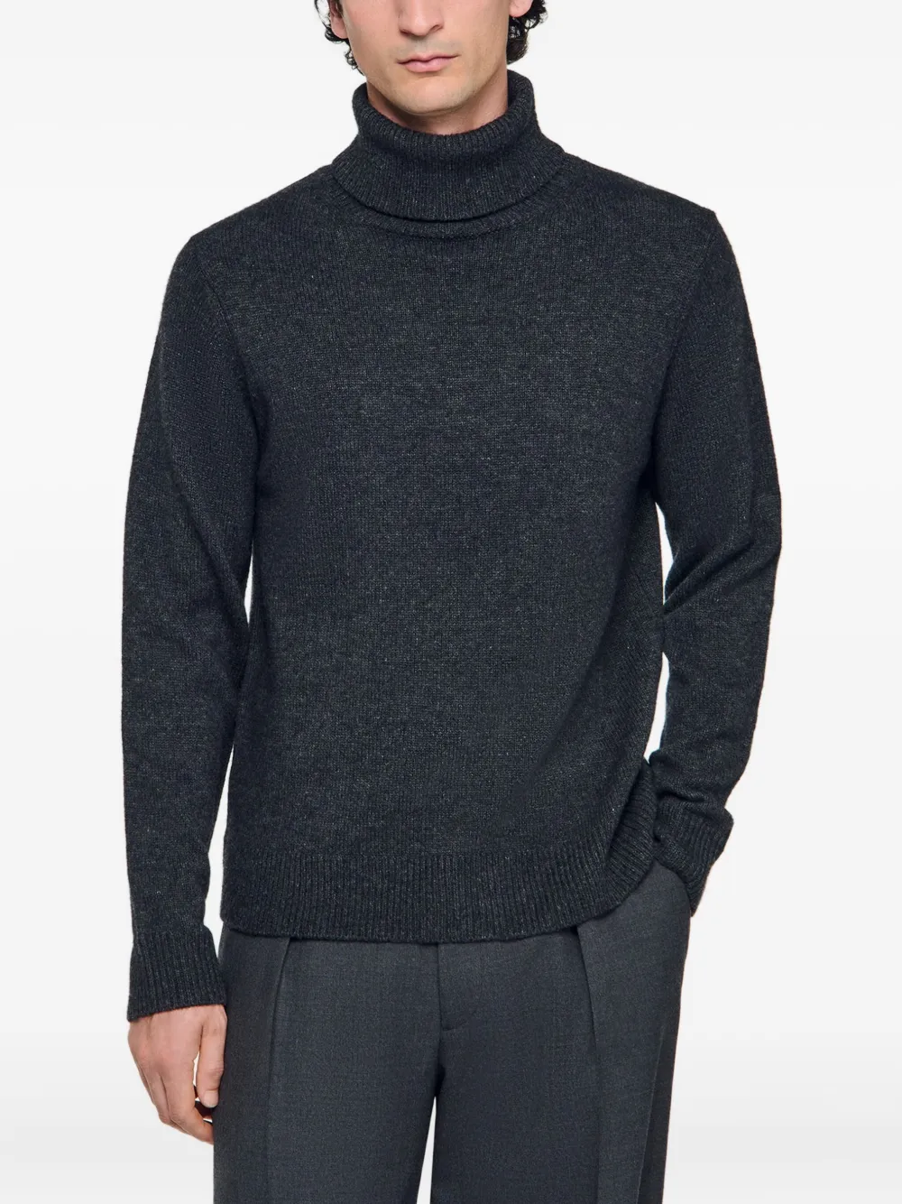 SANDRO Geribbelde coltrui Grijs