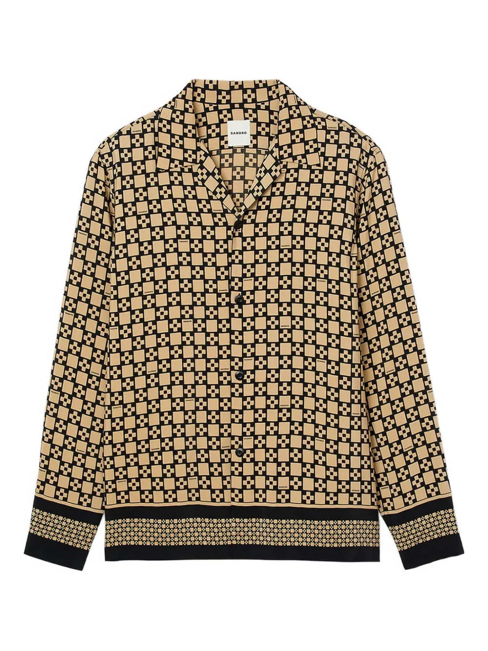 SANDRO Overhemd met geometrisch patroon Bruin