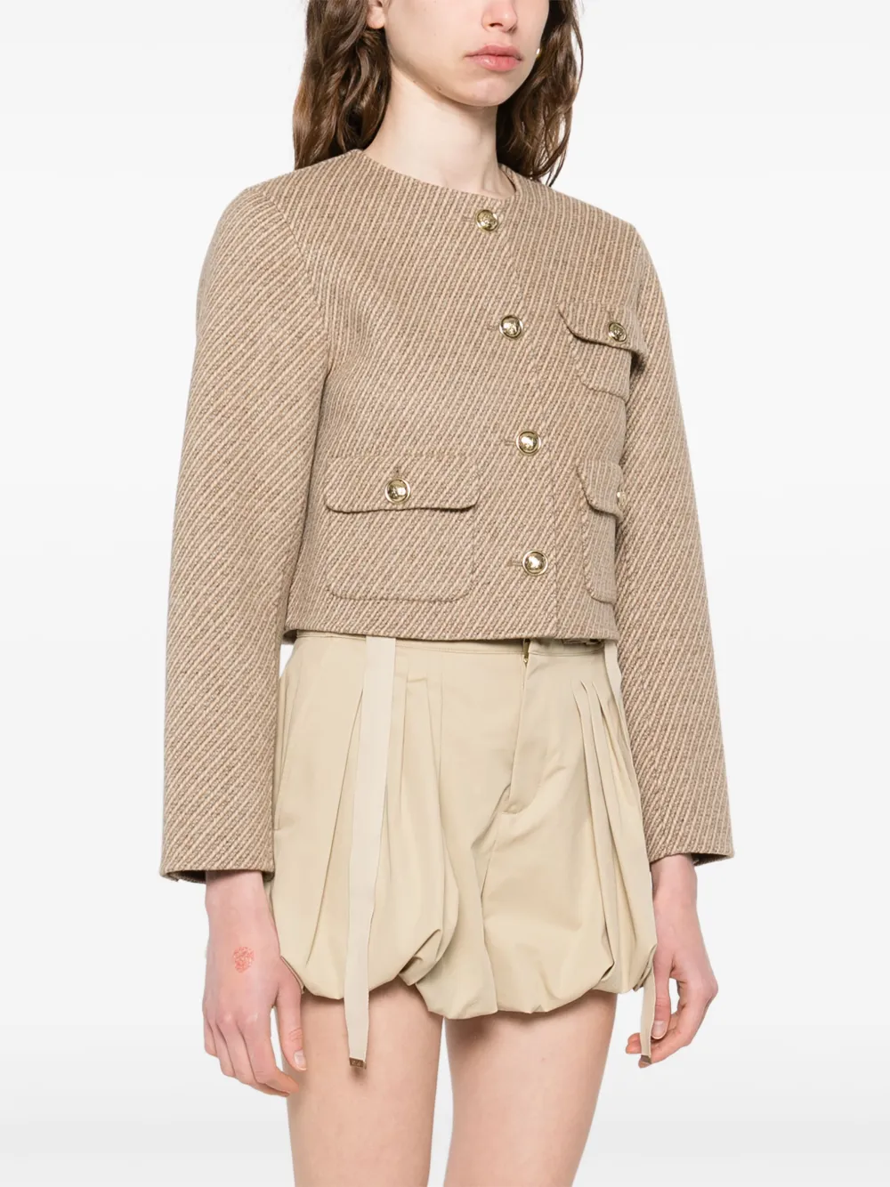 SANDRO Gestreept jack Beige