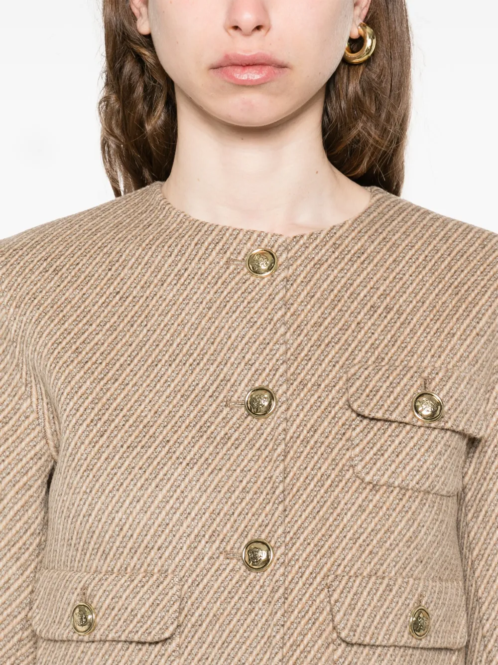 SANDRO Gestreept jack Beige