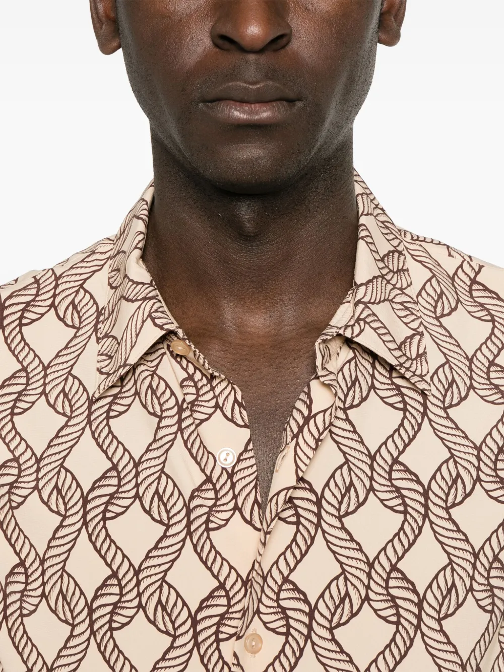 SANDRO Overhemd met print Beige