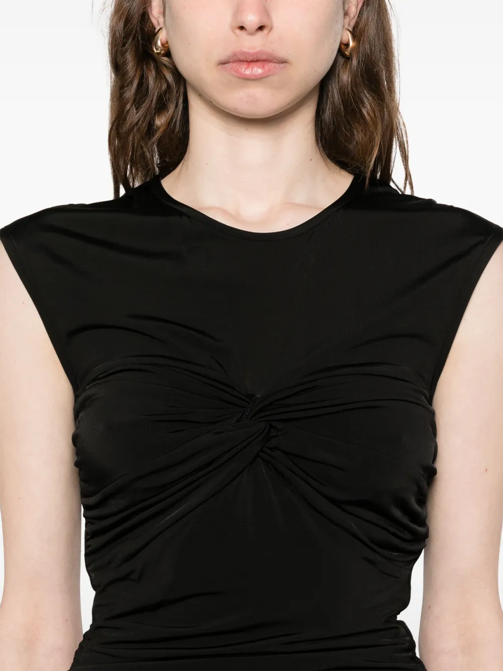 SANDRO Maxi-jurk met geknoopt detail Zwart