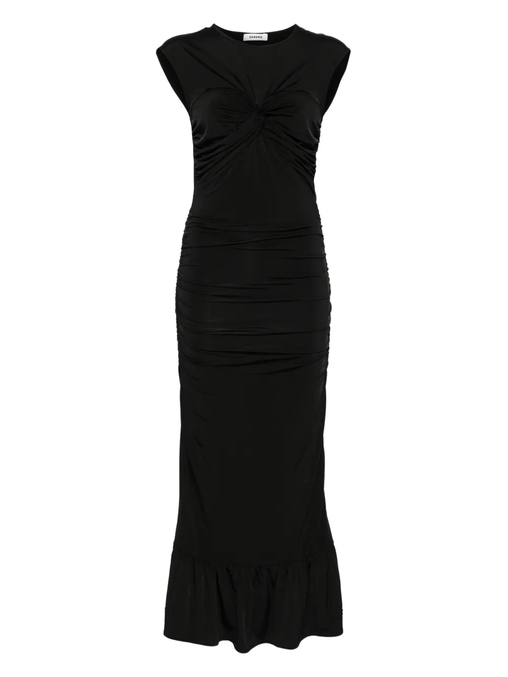 SANDRO Maxi-jurk met geknoopt detail Zwart